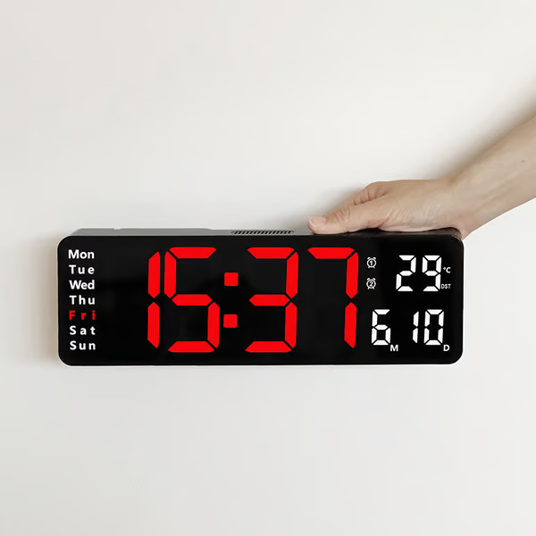 13" Large Digital Clock with Temperature