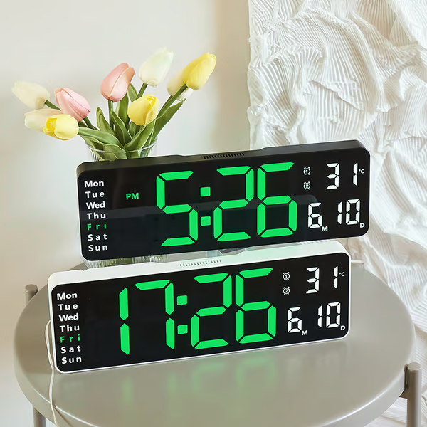 13" Large Digital Clock with Temperature