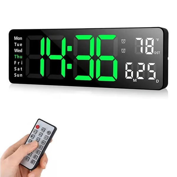 13" Large Digital Clock with Temperature