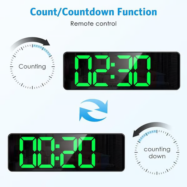 13" Large Digital Clock with Temperature