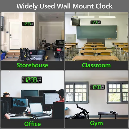 13" Large Digital Clock with Temperature